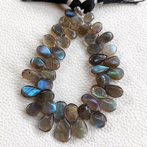 Cuentas de Labradorita Natural de Zubeda Gems, Corte Brillante Redondo y Liso, con Destello Azul, para Joyería de la India, Venta al Por Mayor - Product Image 3