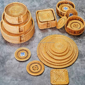 Posavasos Decorativos de Ratán, Protectores de Bebidas Hechos a Mano Ecológicos para Restaurantes de Resorts, Exportador al por Mayor de Vietnam - Product Image 5
