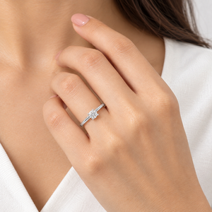 925 Sterling Silver Moissanite Engagement <b>Ring</b> Brilliant Round Shape Diamond Prong <b>Set</b> <b>Wedding</b> Band <b>for</b> <b>Women</b> - Product Image 4