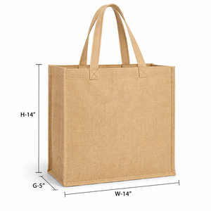 Bolsa de Yute Promocional Extra Grande, Reutilizable, Ecológica, Bolsa de Compras de Arpillera con Asa Larga - Product Image 3