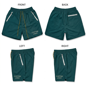 Custom Lightweight 100% Polyester Eco-Friendly Quick Dry Breathable <b>Mens</b> Streetwear Summer <b>Shorts</b> OEM ODM Private Label <b>Zip</b> - Product Image 2