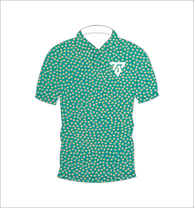 Custom Teal Polka Dot Polo Shirt Men Breathable Sports Casual Golf Shirt OEM Printed Polo T Shirt - Product Image 1