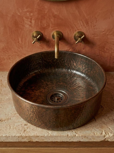 Handcrafted Antique Copper Vessel Sink <b>Rustic</b> <b>Bathroom</b> <b>Vanity</b> Basin Handmade Copper Wash Basin Vintage Luxury Decorative - Product Image 5
