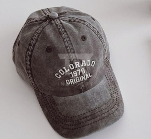 OEM Custom <b>Plain</b> Blank Worn Out Denim Baseball <b>Cap</b>,Unisex Distressed Denim Fabric Dad Hat,Luxury Gorras Washed Blue Jeans <b>Cap</b> - Product Image 6