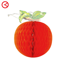 Décoration suspendue en papier mouchoir motif nid d'abeille orange, imprimée en quadrichromie 4 couleurs, pour fêtes, Thanksgiving, Halloween, Pâques, hauteur 23 cm