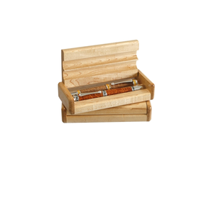 New Arrival Solid Wood <b>Pen</b> box For Office promotional <b>Pen</b> Packaging Box <b>Customised</b> Logo 2 Slots In Wholesale Price - Product Image 1