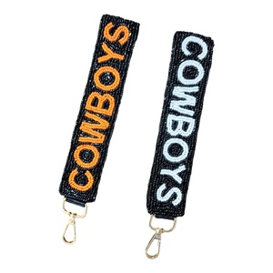 New Fresh Green White for Beaded Combination Custom Salute Adjustable Personalized Game Day Fashion Keychain <b>Wristlet</b> in India - Product Image 2