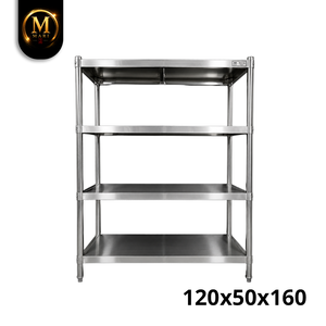 Proveedor de Malasia, Estante de Acero Inoxidable de 4 Niveles, Gran Capacidad, Estantes de Almacenamiento Comerciales Independientes para Cocina, Organizador - Product Image 1