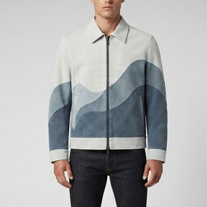 Modern <b>Suede</b> <b>Leather</b> <b>Jacket</b> Featuring Tailored Slim Fit Premium Texture Zip Front Design For Men Fashion Collections - Product Image 3