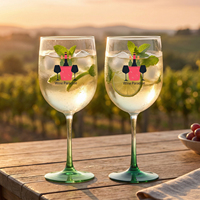 Verres à vin en plastique réutilisables de 430 ml, couleur dégradée, gobelets personnalisés pour les fêtes et les mariages