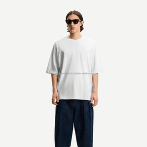 Camiseta de manga corta para hombre de alta calidad para primavera y verano, Impresión de logotipo personalizado, lavado con ácido, estilo callejero, ajuste de gran tamaño - Product Image 3