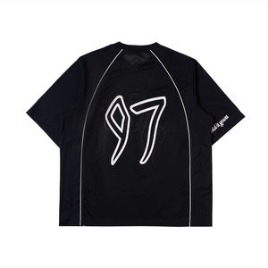 เสื้อยืดคัสตอม 97 เมช ทรงโอเวอร์ไซส์ สำหรับผู้ชาย ระบายอากาศได้ดี แขนยาว คอกลม ผ้าเจอร์ซีย์ 100% คอตตอน แห้งเร็ว ไม่เป็นขุย สีดำ - Product Image 2