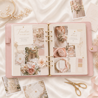 LABON Organiseur de mariage personnalisé en cuir végétalien avec dorure à chaud, classeur à 6 anneaux, cadeau de luxe pour mariée, carnet de notes en gros