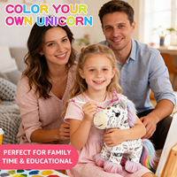 Kit de coloriage de votre propre peluche licorne, kit d'activités créatives, peluche licorne à colorier, jouet en peluche lavable pour filles, cadeau