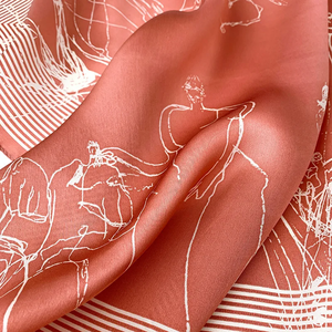 Foulard carré en satin 100% Soie de Mûrier, motif artistique rétro, 53 cm, pour femme, multi-usage : foulard de cou, bandeau pour cheveux, accessoire de sac, durable - Product Image 5