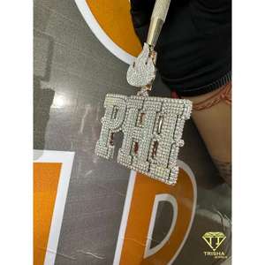 Colgante PHI Flame de Diseñador, Completamente Cubierto con Diamantes Cultivados en Laboratorio con Corte de Diamante para un Brillo Máximo - Product Image 5