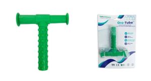 Mordedor Sensorial de Silicona Verde en Forma de T, Juguete Texturizado para Masticar, Tubo con Puntos de Dureza Media para Bebés y Adultos - Product Image 3