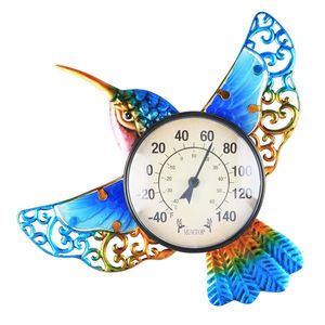 Termometro Igrometro per Interni ed Esterni, Decorazione da Parete per Patio, Design Colibrì, Termometro Domestico Senza Batteria - Product Image 1