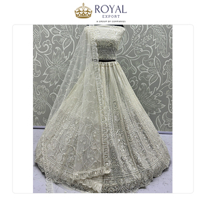 Unique Design Wedding Bridal Wear Collection of Indian Clothing Traditional Net with Embroidery Work Lehenga Choli for Sale - Product Image 6