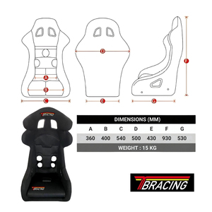 Asiento de carreras personalizado TBRACING RS-07 certificado según la norma FIA 8855-2021, pieza para coche de carreras con bordado de logotipo personalizado para uso en circuito y rally. - Product Image 2