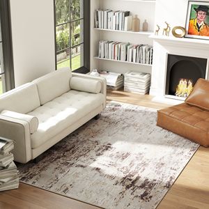 Tappeto Moderno Astratto 5x7 Lavabile in Lavatrice, Antiscivolo, Grande Tappeto per Soggiorno, Camera da Letto, Sala da Pranzo in Marrone Misto - Product Image 3