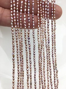 Perlas de Arroz Morado AA, Perlas de Agua Dulce de 2-2.5mm, Cultivadas Naturalmente, Sueltas, en Hilo Completo, para Fabricación de Joyería, Suministros al por Mayor - Product Image 3