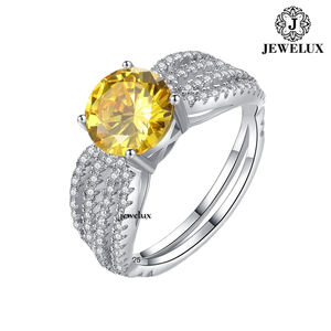 Meilleur prix pour une bague de fiançailles en or massif 18 carats pour femme avec un diamant rond taille brillant serti à griffes, bijoux fins classiques - Product Image 4