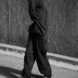 Sudadera con Capucha Oversize Unisex, Chándal de Poliéster/Algodón, Ajuste Holgado, Forro Polar Casual de Invierno, Diseño 2 en 1, Largo Completo, Color Sólido - Product Image 2