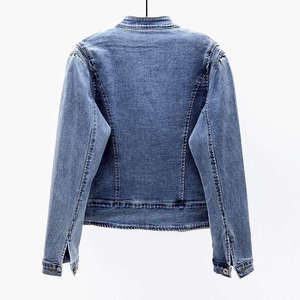 Veste en jean pour femme personnalisée avec logo, 100 % coton respirant, boutonnée, style streetwear, haute qualité, faible MOQ - Product Image 5