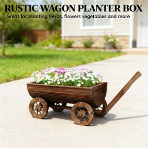 Mobile Garden Flowerpot <b>Box</b> Durable Wooden <b>Planters</b> for Indoor/Outdoor Use - Product Image 2
