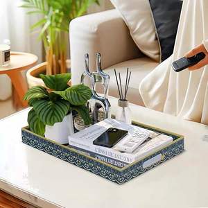 Bandeja Rectangular de Madera de Alta Demanda con Adhesivo Decorativo para Servir, Vajilla Moderna para Hotel y Hogar, Bandeja para Comida, Té y Café - Product Image 2