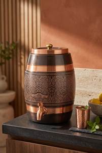 Dispensador de Agua de Cobre Artesanal de Lujo, Jarra Moderna para Cocina, Dispensador de Bebidas con Grifo de Latón y Juego de Vasos - Product Image 2