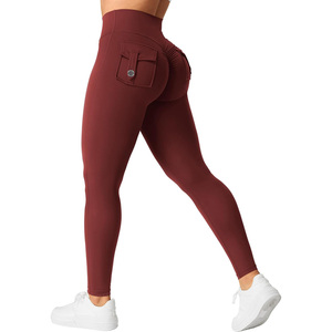 High Waisted Pants Women Scrunch Butt Lifting <b>Leggings</b> <b>with</b> <b>Pockets</b> Fitness Gym Tights Tummy Control Sport <b>Leggings</b> - Product Image 5
