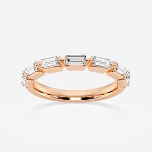 Diamond Eternity Band Ring Baguette Cut Channel Setting Classic Geometric Women's Jewelry - Product Image 4