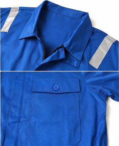 Overol Reflectante Personalizado con Logotipo para Hombre, Uniforme Industrial Resistente de Sarga de Algodón, Puños con Botones, Ropa de Trabajo Reforzada - Product Image 3