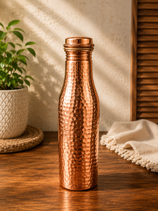 Copper Water Bottle Hexagon Pattern Reusable Travel <b>Mug</b> Single Wall Adults Oriental Design Eco-Friendly Screw-On Cap - Product Image 3