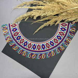 <b>Delicate</b> Embroidery <b>Necklace</b> with Glossy Glass Beads Ideal for Anniversary Gifts, Wedding Looks, and Personal Style - Product Image 3