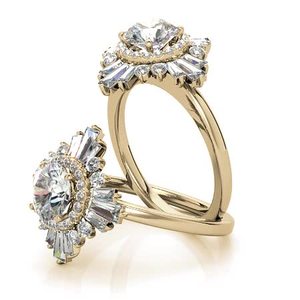 Anillo de compromiso de oro macizo de 14k/18k moderno y elegante, estilo Art Deco, con diamante redondo cultivado en laboratorio, para mujeres y niñas. - Product Image 3