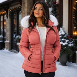 Nouvelle Veste Courte d'Hiver en Duvet de Canard Blanc avec Col en Véritable Fourrure de Renard, Parka Chaude et Tendance pour Femme, Manteau en Fourrure Animale - Product Image 4
