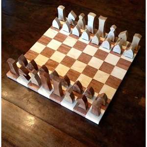 Modern Minimalist Inspired Wooden <b>Chess</b> Board <b>Table</b> Decoration & Accessory Gift Item - Product Image 3