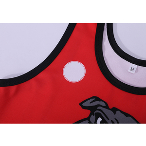 ชุดซิงเกิลเล็ตมวยปล้ำสีแดงสำหรับผู้ชาย แบบเข้ารูป พิมพ์ลายแบบ Sublimation ผ้าสแปนเด็กซ์ โพลีเอสเตอร์ แห้งเร็ว ชุดศิลปะการต่อสู้ ไซส์ผู้ใหญ่ - Product Image 5