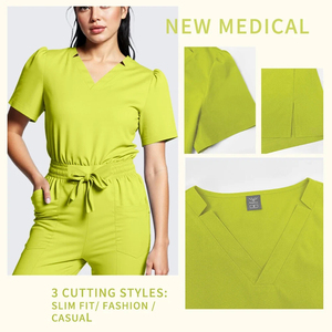 <b>Doctor</b> Nurse Medical Scrub Uniform <b>Set</b> with V Neck Top and Elastic Waist Pants Comfortable Hospital Nursing Scrubs Wholesale - Product Image 4