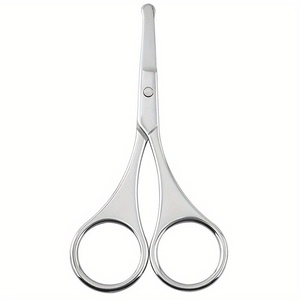 Ciseaux de coupe de poils de nez en acier inoxydable chirurgical de haute qualité, à pointe arrondie, sûrs, pour barbier et salon de coiffure - Product Image 1