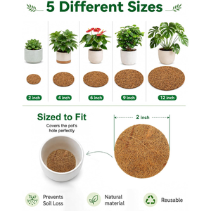 Almohadillas de malla de drenaje de fibra de coco para macetas, cubiertas para orificios de macetas de 4 pulgadas, paquete de 12, tapetes de drenaje de plantas de fibra de coco natural - Product Image 3