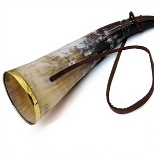 เข็มขัดหนังทำมือขัดเงาจากเขาควายไวกิ้งขนาดใหญ่ พร้อมเข็มขัดเขาควายธรรมชาติสไตล์นางฟ้า เป็นมิตรกับสิ่งแวดล้อม - Product Image 3