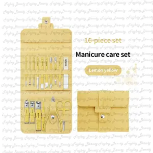 12 and 16 pcs Manicure & PEDICURE Kit with case Nail Care Set Pedicure Scissor Tweezer Knife Ear pick Utility Manicure Set Tools