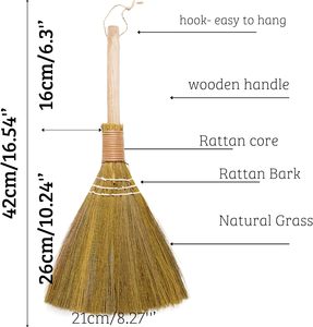 Juego Ecológico de 2 Escobas de Hierba Natural Hechas a Mano, Escobas Tradicionales Vietnamitas de Paja, Suaves, Duraderas y Ligeras para Uso Doméstico y de Jardín - Product Image 4