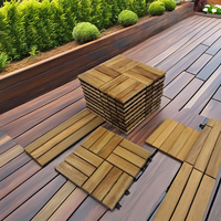 Plancher de terrasse extérieur en acacia de haute qualité, 300x300mm, à double verrouillage, lisse, moderne, imperméable, écologique, certifié FSC