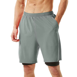 Shorts de sport pour hommes 2 en 1 à taille élastique et séchage rapide, marque privée, fabricant - Product Image 1