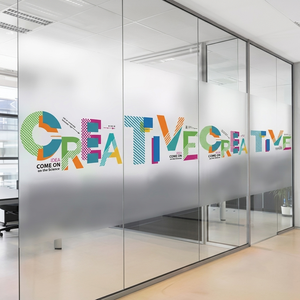 Custom Frosted PVC Self-Adhesive Waterproof Removable Sticker OEM Decorative Window Film for Home Office Retail Store Decoration - Product Image 1
